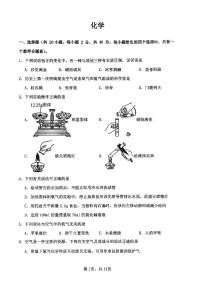 重庆市巴蜀中学2024~2025学年九年级上学期第一次月考化学试卷