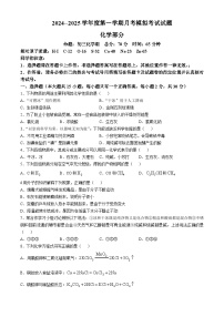 山东省淄博市2024--2025学年九年级上学期10月月考化学试题(无答案)