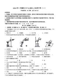 广西柳州市第八中学2024-2025学年九年级上学期10月月考化学试卷(无答案)