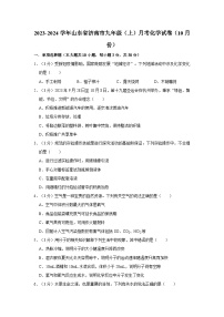 2023-2024学年山东省济南市九年级（上）月考化学试卷（10月份）