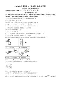 [化学]广西南宁市新民中学2024～2025学年九年级上学期9月月考试题(有答案)