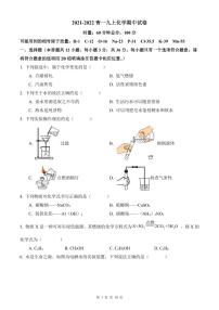 【全套精品专题】初中复习专题精讲人教版试卷练习2021-2022青一九上期中化学试卷(含答案)