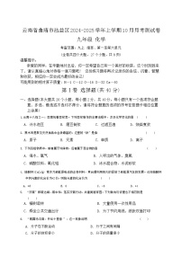 云南省曲靖市民族中学2024-2025学年九年级上学期10月月考化学试卷