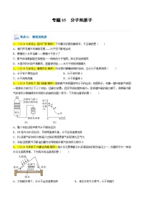 （人教版2024）九年级上学期期中化学专题复习  专题05 分子和原子习题