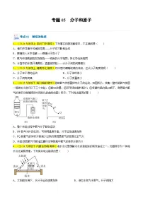 （人教版2024）九年级上学期期中化学专题复习 专题05 分子和原子习题