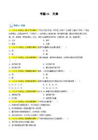 （人教版2024）九年级上学期期中化学专题复习 专题06 元素习题