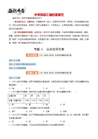 专题11 认识化学元素-【真题汇编】2022-2024年中考化学真题分类汇编（全国通用）