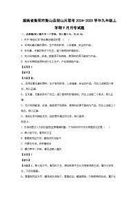 湖南省衡阳市衡山县前山片联考2024-2025学年九年级上学期9月月考化学试题（解析版）