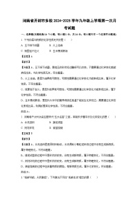 河南省开封市多校2024-2025学年九年级上学期第一次月考化学试题（解析版）