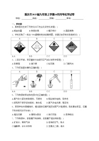 重庆市2025届九年级上学期10月月考化学试卷(含答案)