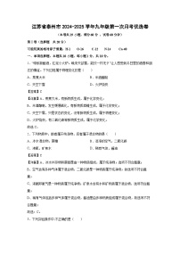 江苏省泰州市2024-2025学年九年级上学期第一次月考优选卷化学试卷(解析版)