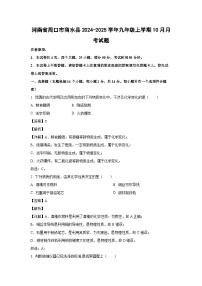 河南省周口市商水县2024-2025学年九年级上学期10月月考化学试卷（解析版）