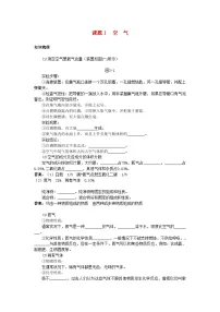 2022年中考化学考点知识梳理与疑难突破第二单元课题1空气