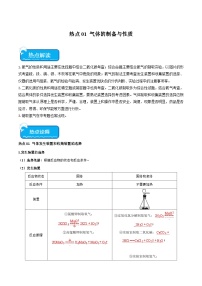 中考化学【热点·重点·难点】专练(全国通用)热点01气体的制备与性质(原卷版+解析)