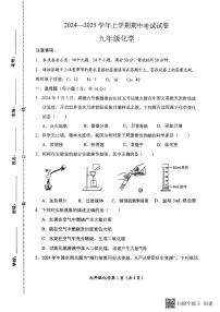 河南省长垣市2024-2025学年九年级上学期期中考试化学试卷