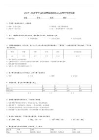 2024～2025学年山东淄博临淄区初三(上)期中化学试卷[原题+解析]