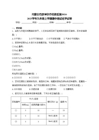 内蒙古巴彦淖尔市杭锦后旗2024-2025学年九年级上学期期中测试化学试卷(含答案)