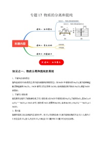 2025年中考化学一轮复习考点过关练习专题17 物质的分离和提纯（2份，原卷版+解析版）