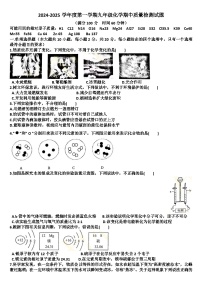 山东济南历城区2024—2025学年九年级化学第一学期期中考试试题（含答案）