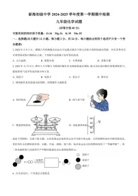 江苏省连云港新海初级中学2024~2025学年九年级(上)期中考试化学试题(含答案)