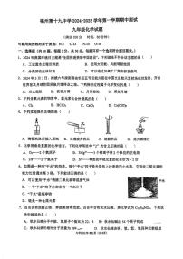 福建省福州第十九中学2024～2025学年九年级(上)期中考试化学试卷(含答案)