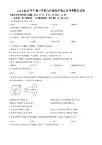 甘肃省武威市第九中学2024～2025学年九年级(上)第三次月考模拟化学试卷(含答案)