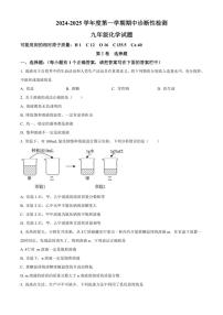 山东省淄博市高青县2024～2025学年九年级(上)期中化学试卷(含答案)