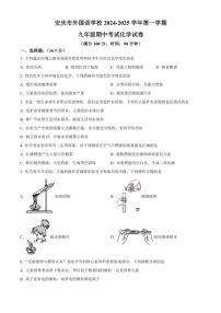 安徽省安庆市外国语学校2024～2025学年九年级(上)期中化学试卷(含答案)