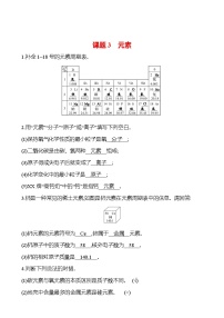 人教版（2024）九年级上册（2024）课题3 元素复习练习题