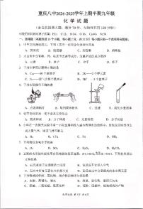 重庆市第八中学2024—2025学年九年级上学期期中化学试题