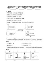 山西省实验中学2025届九年级上学期第二次阶段性测评化学试卷(含答案)