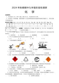 河南省南阳市淅川县2024～2025学年九年级(上)期中阶段调研化学试卷(含答案)