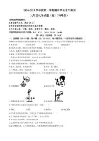 陕西省西安市西咸新区2024～2025学年九年级(上)期中化学试卷(含答案)