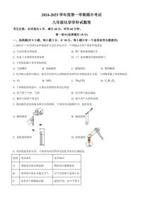 陕西省宝鸡市2024～2025学年九年级(上)期中化学试卷(含答案)