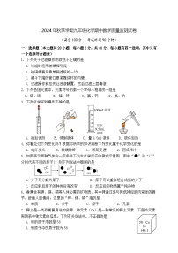 广西防城港市上思县2024-2025学年九年级上学期期中教学质量监测化学试卷