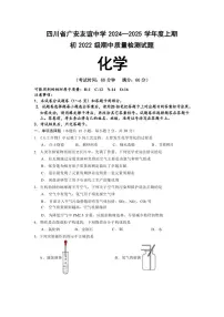 四川省广安友谊中学2024～2025学年九年级(上)期中化学质量检测试卷(含答案)