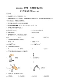 江苏省苏州市工业园区2024-2025学年九年级上学期期中五校联考化学试卷（含答案解析）