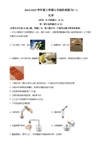 辽宁省沈阳市杏坛中学2024-2025学年九年级上学期10月月考化学试题（原卷版）-A4