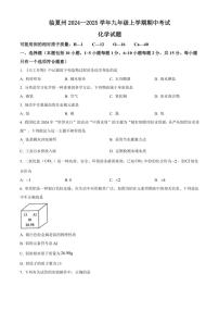 甘肃省临夏州2024～2025学年九年级(上)期中化学试卷(含答案)