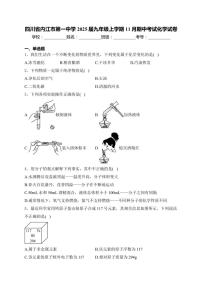 四川省内江市第一中学2025届九年级(上)期中化学试卷(含答案)
