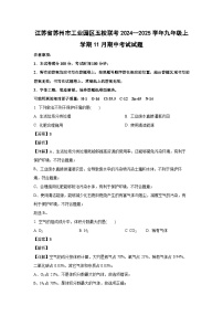 2024~2025学年江苏省苏州市工业园区五校联考九年级上学期11月期中考试化学试卷(解析版)