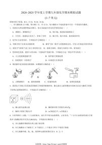 2024_2025学年安徽省合肥市第四十二中学湖畔分校九年级(上)化学期末模拟试卷(含答案)