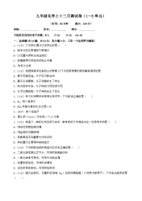 四川省成都市锦江区嘉祥外国语学校2024-2025学年九年级上学期十二月测试化学试卷（1-6单元）