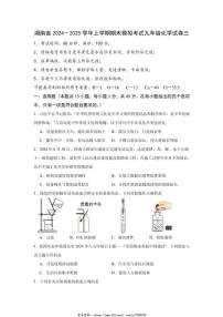 2024～2025学年湖南省九年级(上)期末模拟考试化学试卷三(含答案)