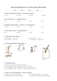 重庆市沙坪坝区南开中学2023-2024学年九年级(上)期末化学试卷(含解析)