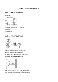 中考化学实验探究一题多设问专题03分子运动现象的探究(原卷版+解析)