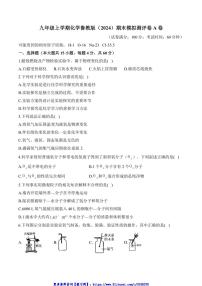 九年级(上)化学鲁教版(2024)期末模拟测评卷A卷试卷(含答案)