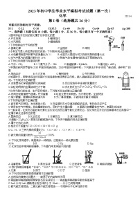 2023年山东省临沂市兰山区中考一模化学试题(无答案)