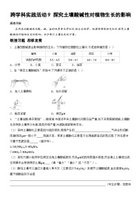 初中化学跨学科实践活动9 探究土壤酸碱性对植物生长的影响一课一练