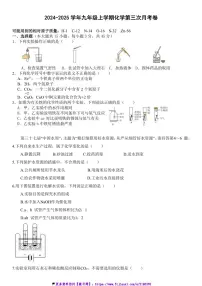 2024～2025学年广东省～汕尾市陆丰市某校九年级(上)化学第三次月考试卷(含答案)